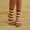 Gestreepte damessokken Bamboo Signe 77745 432 Snow white